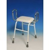 Perching stool with arms.