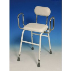 Perching stool, complete with arms and backrest.
